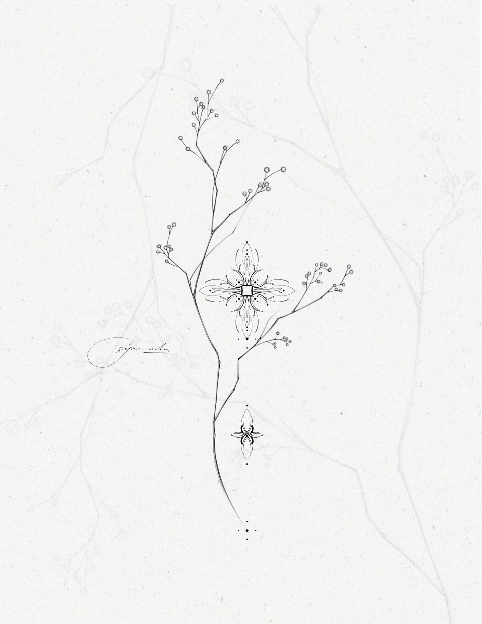 Available tattoo design – Blossom Branch · №03 – SIJA.INK Zürich