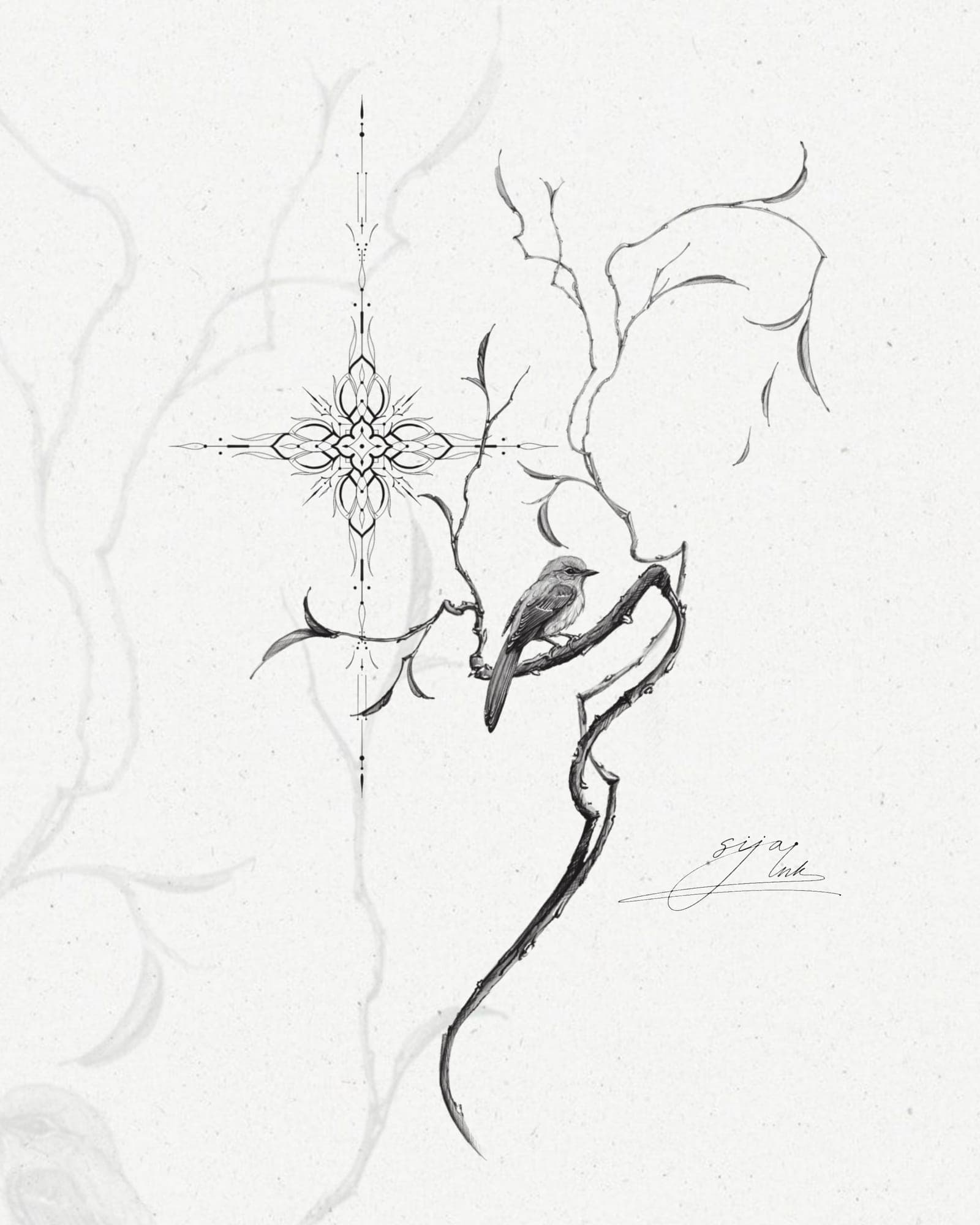 Available tattoo design – Ornament & Vines · №10 – SIJA.INK Zürich
