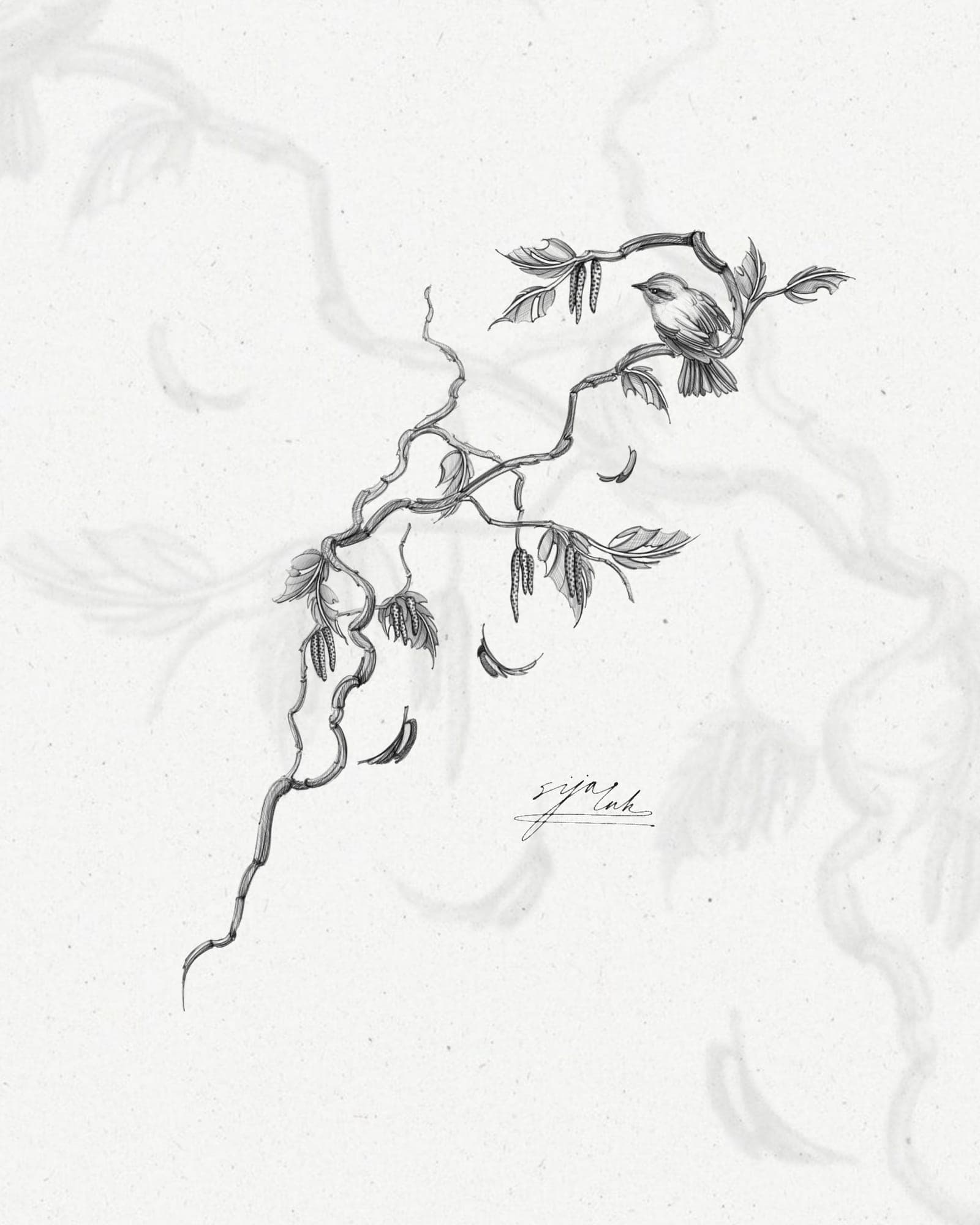 Available tattoo design – Blossom Vine · №14 – SIJA.INK Zürich