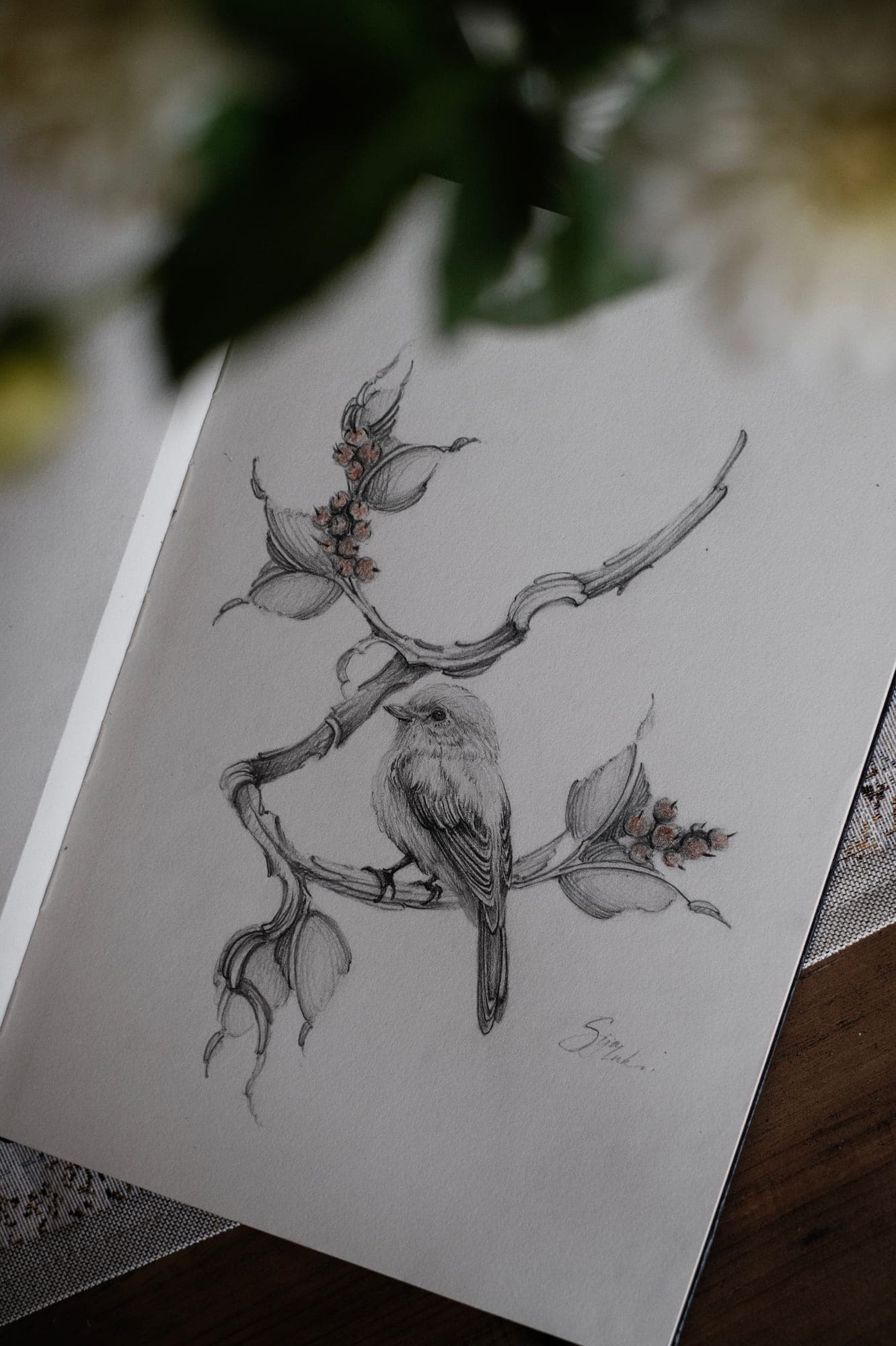 Available tattoo design – Bird & Berries · №17 – SIJA.INK Zürich