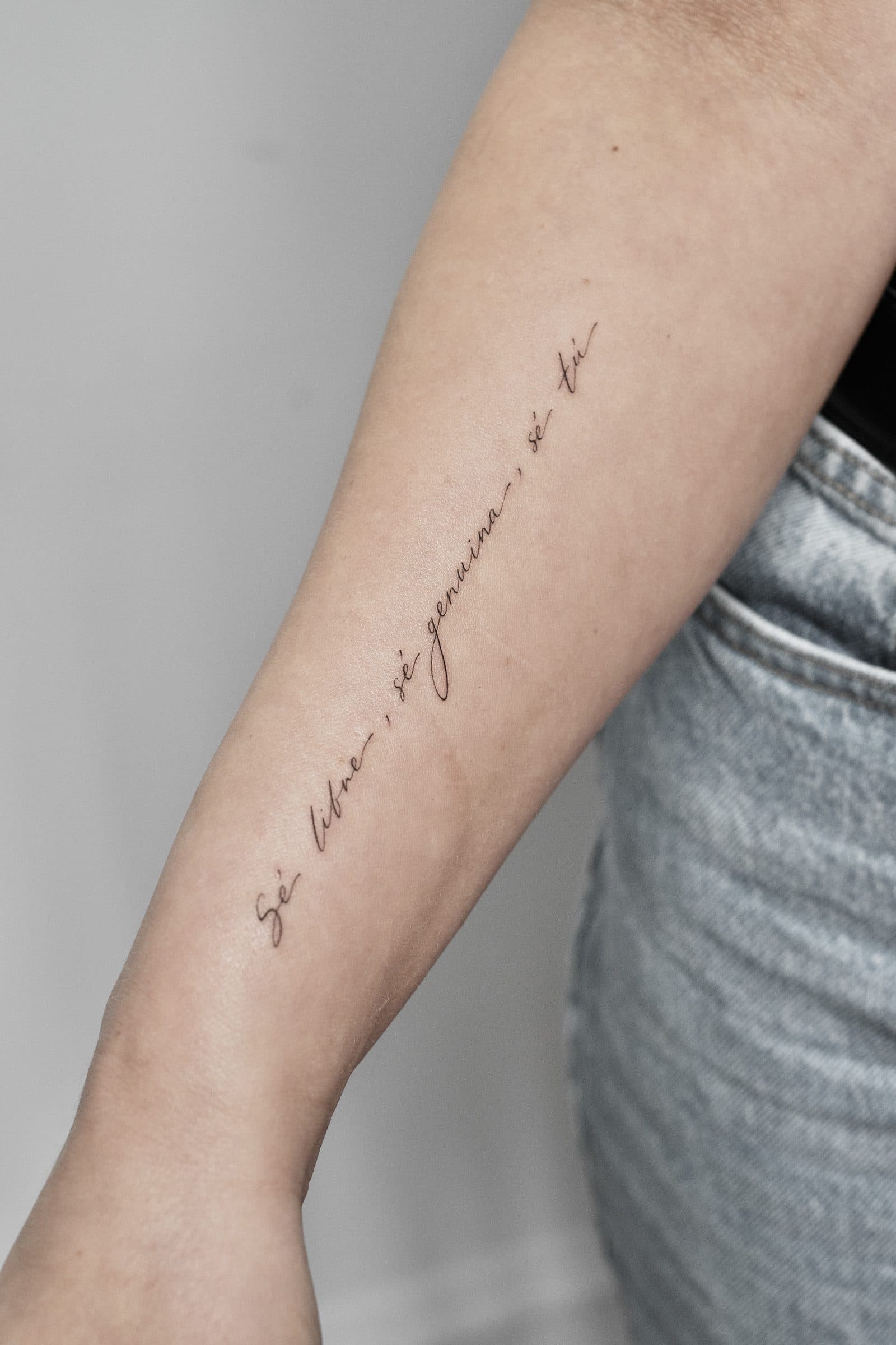Fineline Tattoo – Zitat – SIJA.INK Zürich