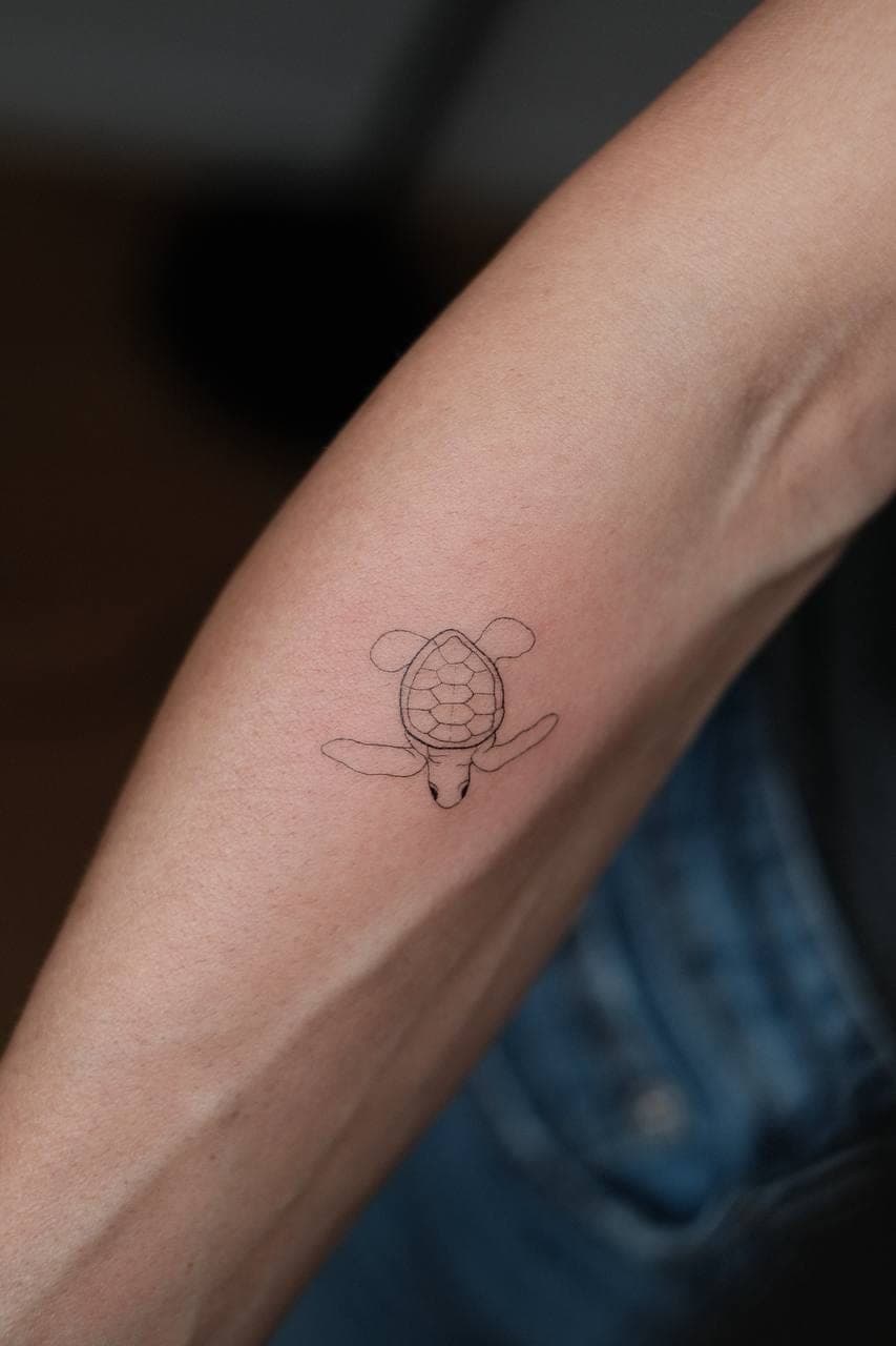 Fineline Tattoo – Schildkröte – SIJA.INK Zürich