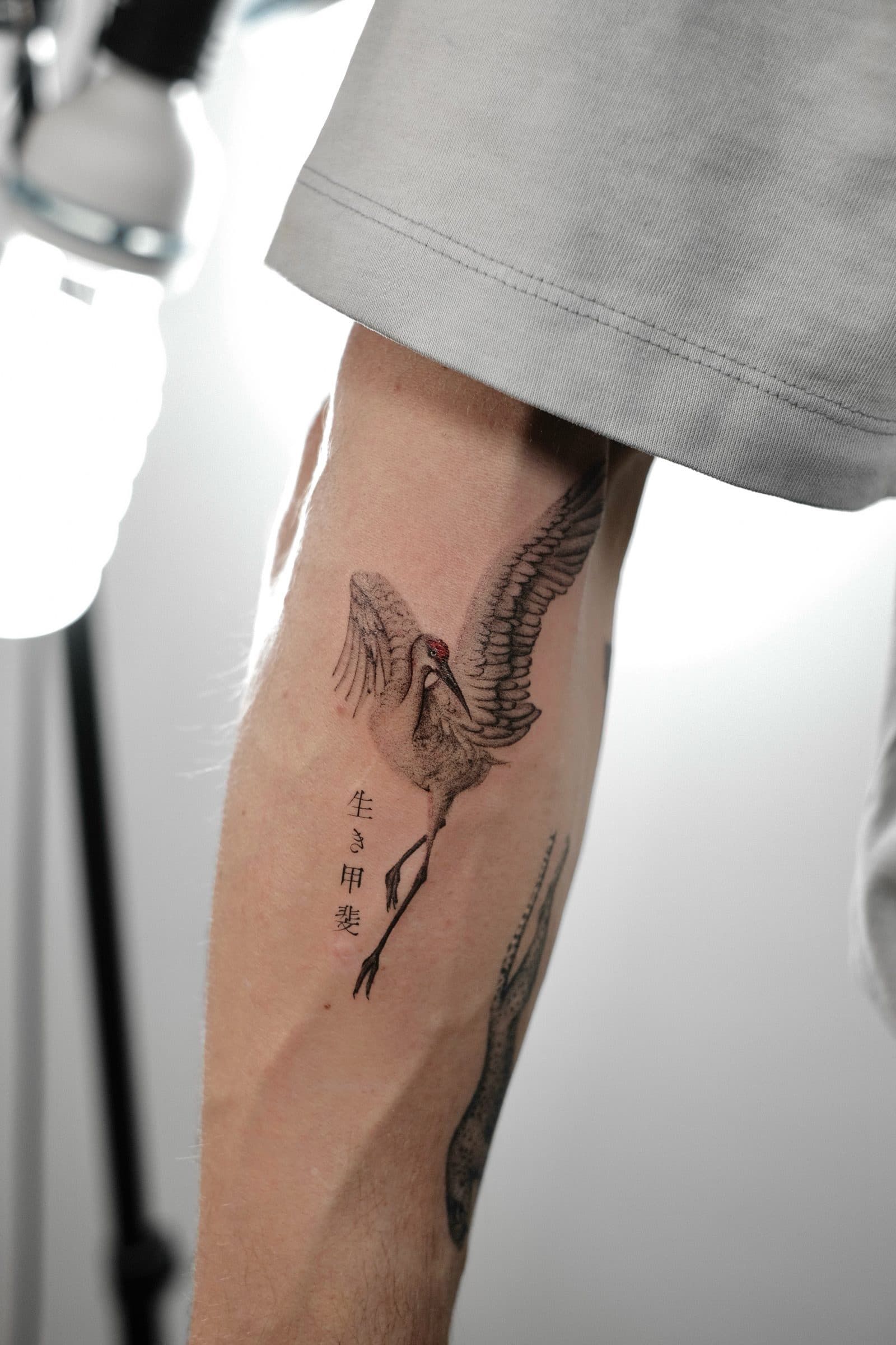 Microrealism Tattoo – Kranich Kanji – SIJA.INK Zürich
